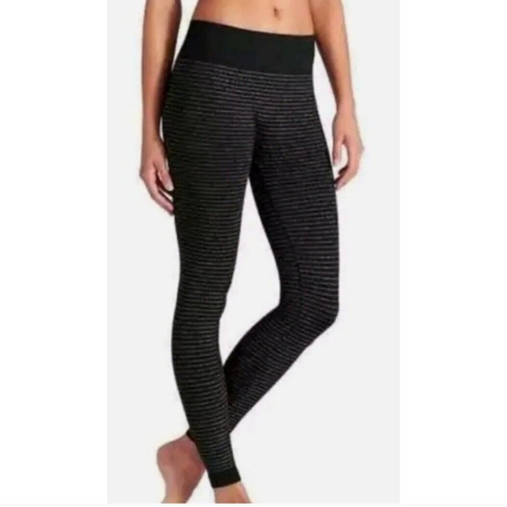 Athleta Compression Fitted Leggings Small Reflective Shimmer Stripe Sz Small